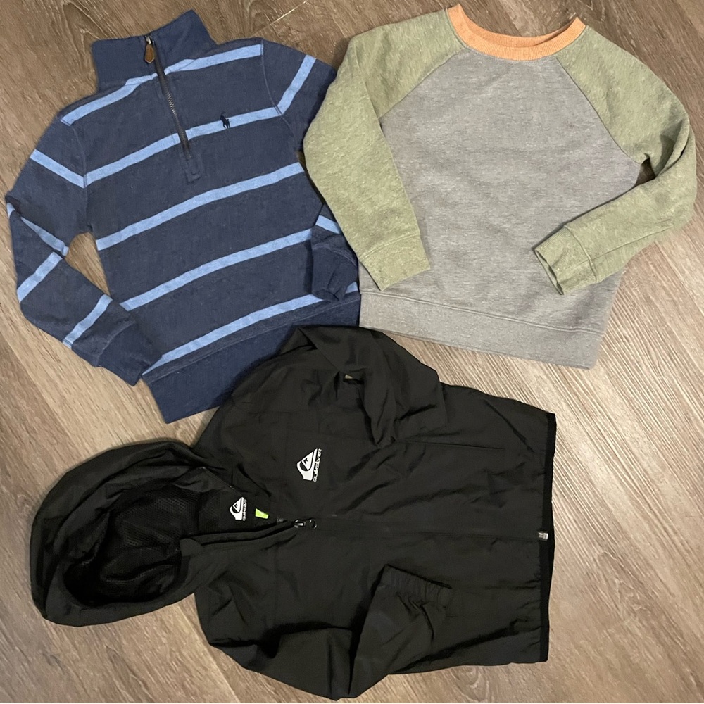 Boys Bundle of Ralph Lauren Quarter Zip Blue Stripe Sweater Cat & Jack sweater